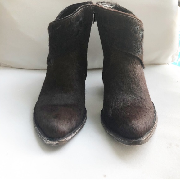 Old Gringo Brown Cow Hair Embroider Ankle Booties - Picture 5 of 9